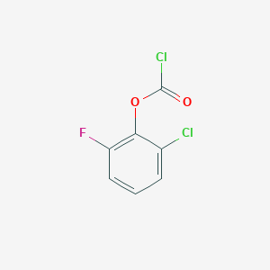 molecular formula C7H3Cl2FO2 B15264371 2-Chloro-6-fluorophenyl chloroformate 