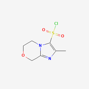 molecular formula C7H9ClN2O3S B15264382 2-Methyl-5H,6H,8H-imidazo[2,1-c][1,4]oxazine-3-sulfonyl chloride 