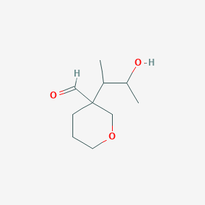 molecular formula C10H18O3 B15264390 3-(3-Hydroxybutan-2-yl)oxane-3-carbaldehyde 