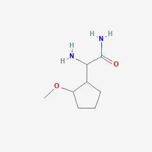molecular formula C8H16N2O2 B15264402 2-Amino-2-(2-methoxycyclopentyl)acetamide 