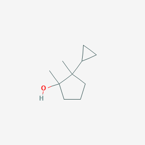 molecular formula C10H18O B15264411 2-Cyclopropyl-1,2-dimethylcyclopentan-1-ol 