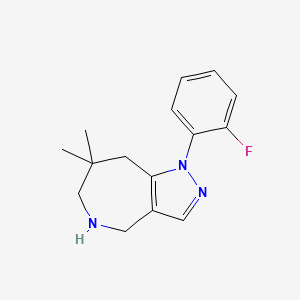molecular formula C15H18FN3 B15264415 1-(2-Fluorophenyl)-7,7-dimethyl-1H,4H,5H,6H,7H,8H-pyrazolo[4,3-c]azepine 