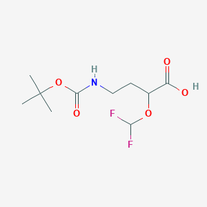 molecular formula C10H17F2NO5 B15264422 4-{[(Tert-butoxy)carbonyl]amino}-2-(difluoromethoxy)butanoic acid 