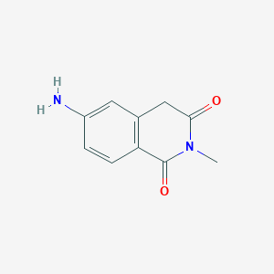 molecular formula C10H10N2O2 B15264428 6-Amino-2-methyl-1,2,3,4-tetrahydroisoquinoline-1,3-dione 