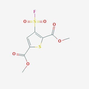 molecular formula C8H7FO6S2 B15264449 2,5-Dimethyl 3-(fluorosulfonyl)thiophene-2,5-dicarboxylate 