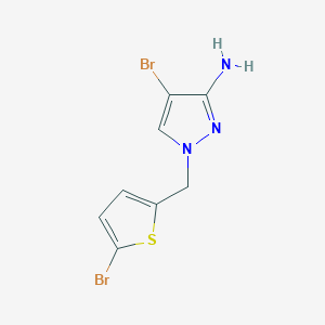 molecular formula C8H7Br2N3S B15264470 4-Bromo-1-[(5-bromothiophen-2-YL)methyl]-1H-pyrazol-3-amine 