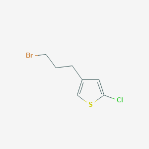 molecular formula C7H8BrClS B15264485 4-(3-Bromopropyl)-2-chlorothiophene 