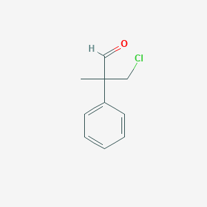 molecular formula C10H11ClO B15264490 3-Chloro-2-methyl-2-phenylpropanal 