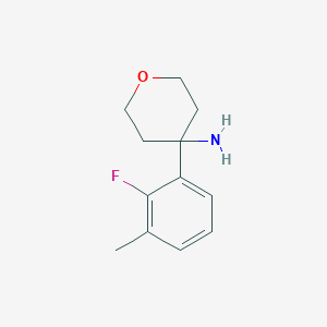 molecular formula C12H16FNO B15264516 4-(2-Fluoro-3-methylphenyl)oxan-4-amine 