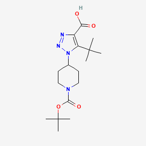 molecular formula C17H28N4O4 B15264536 1-{1-[(tert-butoxy)carbonyl]piperidin-4-yl}-5-tert-butyl-1H-1,2,3-triazole-4-carboxylic acid 