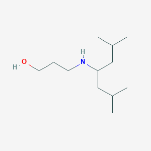 molecular formula C12H27NO B15264550 3-[(2,6-Dimethylheptan-4-yl)amino]propan-1-ol 