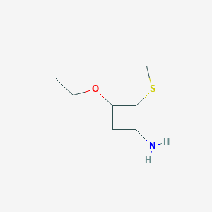molecular formula C7H15NOS B15264565 3-Ethoxy-2-(methylsulfanyl)cyclobutan-1-amine 