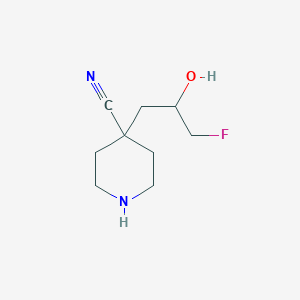 molecular formula C9H15FN2O B15264567 4-(3-Fluoro-2-hydroxypropyl)piperidine-4-carbonitrile 