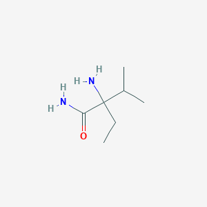 molecular formula C7H16N2O B1526459 2-Amino-2-ethyl-3-methylbutanamide CAS No. 1179897-71-2