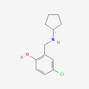 molecular formula C12H16ClNO B15264604 4-Chloro-2-[(cyclopentylamino)methyl]phenol 
