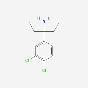 molecular formula C11H15Cl2N B15264634 3-(3,4-Dichlorophenyl)pentan-3-amine 
