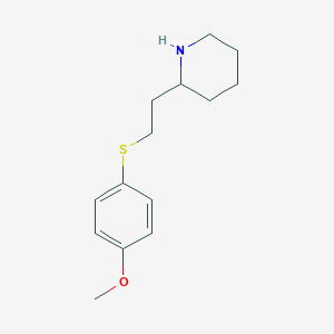 molecular formula C14H21NOS B15264640 2-(2-((4-Methoxyphenyl)thio)ethyl)piperidine 