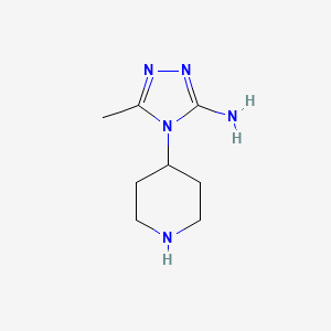 molecular formula C8H15N5 B15264644 5-methyl-4-(piperidin-4-yl)-4H-1,2,4-triazol-3-amine 