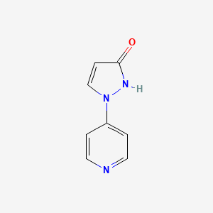 molecular formula C8H7N3O B15264655 1-(Pyridin-4-yl)-2,3-dihydro-1H-pyrazol-3-one 