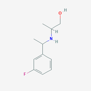 molecular formula C11H16FNO B15264698 2-{[1-(3-Fluorophenyl)ethyl]amino}propan-1-ol 