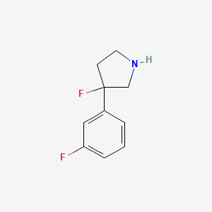 molecular formula C10H11F2N B15264712 3-Fluoro-3-(3-fluorophenyl)pyrrolidine 