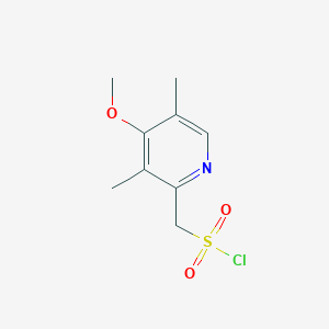molecular formula C9H12ClNO3S B15264749 (4-Methoxy-3,5-dimethylpyridin-2-yl)methanesulfonyl chloride 
