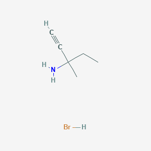 molecular formula C6H12BrN B15264766 3-Methylpent-1-yn-3-amine hydrobromide 
