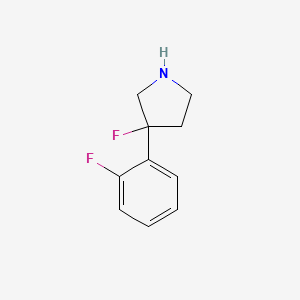 molecular formula C10H11F2N B15264777 3-Fluoro-3-(2-fluorophenyl)pyrrolidine 