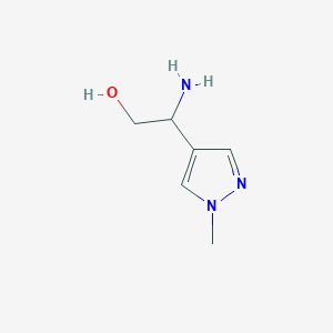 molecular formula C6H11N3O B1526481 2-amino-2-(1-methyl-1H-pyrazol-4-yl)ethan-1-ol CAS No. 1183772-33-9