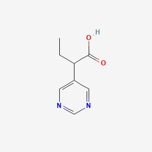 molecular formula C8H10N2O2 B15264837 2-(Pyrimidin-5-yl)butanoic acid 