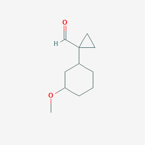molecular formula C11H18O2 B15264853 1-(3-Methoxycyclohexyl)cyclopropane-1-carbaldehyde 