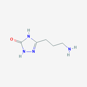 molecular formula C5H10N4O B15264863 5-(3-Aminopropyl)-2,3-dihydro-1H-1,2,4-triazol-3-one 