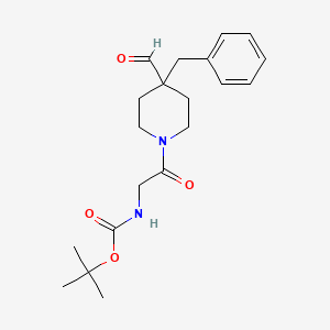 molecular formula C20H28N2O4 B15264881 tert-Butyl N-[2-(4-benzyl-4-formylpiperidin-1-yl)-2-oxoethyl]carbamate 