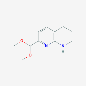 molecular formula C11H16N2O2 B152649 7-(Dimethoxymethyl)-1,2,3,4-tetrahydro-1,8-naphthyridine CAS No. 204452-91-5