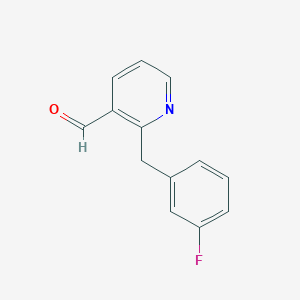 molecular formula C13H10FNO B15264957 2-[(3-Fluorophenyl)methyl]pyridine-3-carbaldehyde 