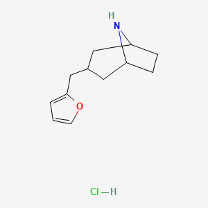 molecular formula C12H18ClNO B15264959 3-(Furan-2-ylmethyl)-8-azabicyclo[3.2.1]octane hydrochloride 