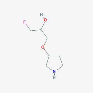 molecular formula C7H14FNO2 B15265013 1-Fluoro-3-(pyrrolidin-3-yloxy)propan-2-ol 