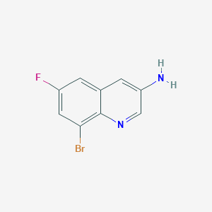 molecular formula C9H6BrFN2 B15265044 8-Bromo-6-fluoroquinolin-3-amine 