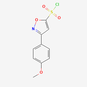 molecular formula C10H8ClNO4S B15265067 3-(4-Methoxyphenyl)isoxazole-5-sulfonyl chloride 