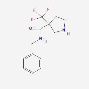 molecular formula C13H15F3N2O B15265092 N-benzyl-3-(trifluoromethyl)pyrrolidine-3-carboxamide 