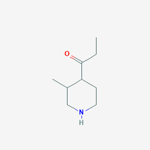 molecular formula C9H17NO B15265094 1-(3-Methylpiperidin-4-yl)propan-1-one 