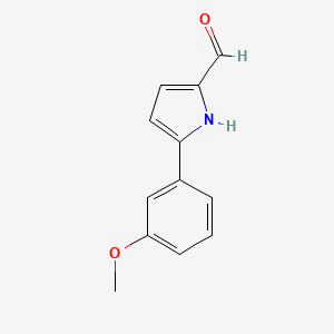 molecular formula C12H11NO2 B15265117 5-(3-Methoxyphenyl)-1H-pyrrole-2-carbaldehyde 