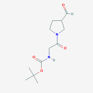 molecular formula C12H20N2O4 B15265138 tert-Butyl N-[2-(3-formylpyrrolidin-1-yl)-2-oxoethyl]carbamate 