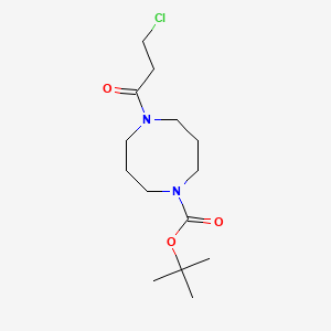 molecular formula C14H25ClN2O3 B15265168 tert-Butyl 5-(3-chloropropanoyl)-1,5-diazocane-1-carboxylate 