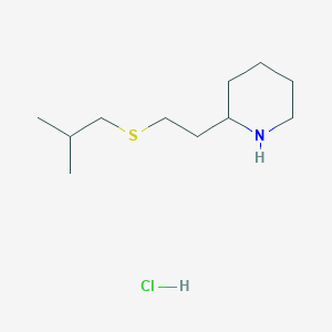 molecular formula C11H24ClNS B15265189 2-{2-[(2-Methylpropyl)sulfanyl]ethyl}piperidine hydrochloride 