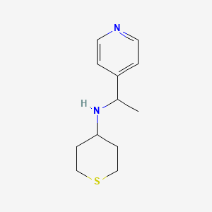 molecular formula C12H18N2S B15265208 N-[1-(Pyridin-4-yl)ethyl]thian-4-amine 
