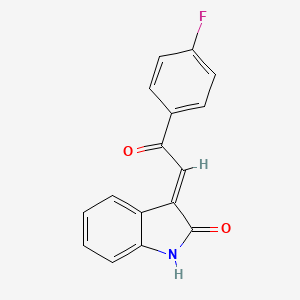 molecular formula C16H10FNO2 B15265223 3-[2-(4-Fluorophenyl)-2-oxoethylidene]-2,3-dihydro-1H-indol-2-one 