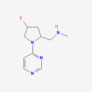 molecular formula C10H15FN4 B15265234 {[4-Fluoro-1-(pyrimidin-4-yl)pyrrolidin-2-yl]methyl}(methyl)amine 