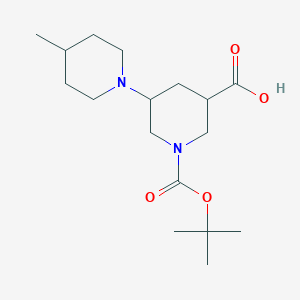 molecular formula C17H30N2O4 B15265247 1-[(tert-Butoxy)carbonyl]-5-(4-methylpiperidin-1-yl)piperidine-3-carboxylic acid 