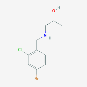 molecular formula C10H13BrClNO B15265280 1-{[(4-Bromo-2-chlorophenyl)methyl]amino}propan-2-ol 